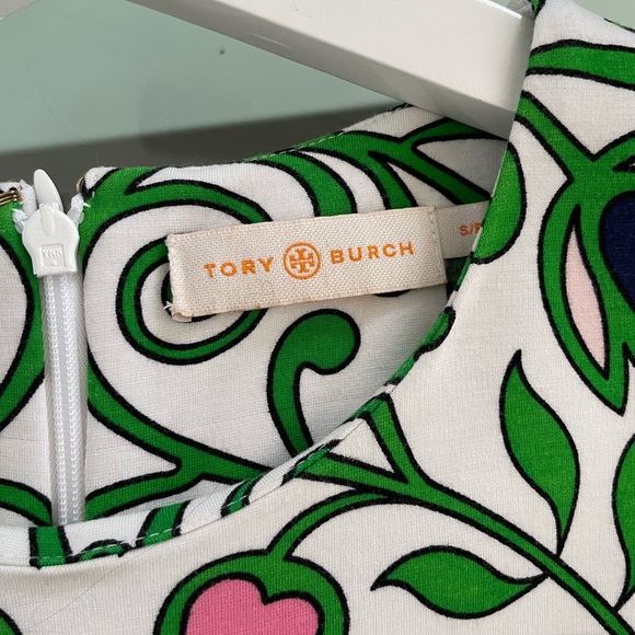 Tory Burch Green and Pink Leaf Dress - Picture 4 of 8
